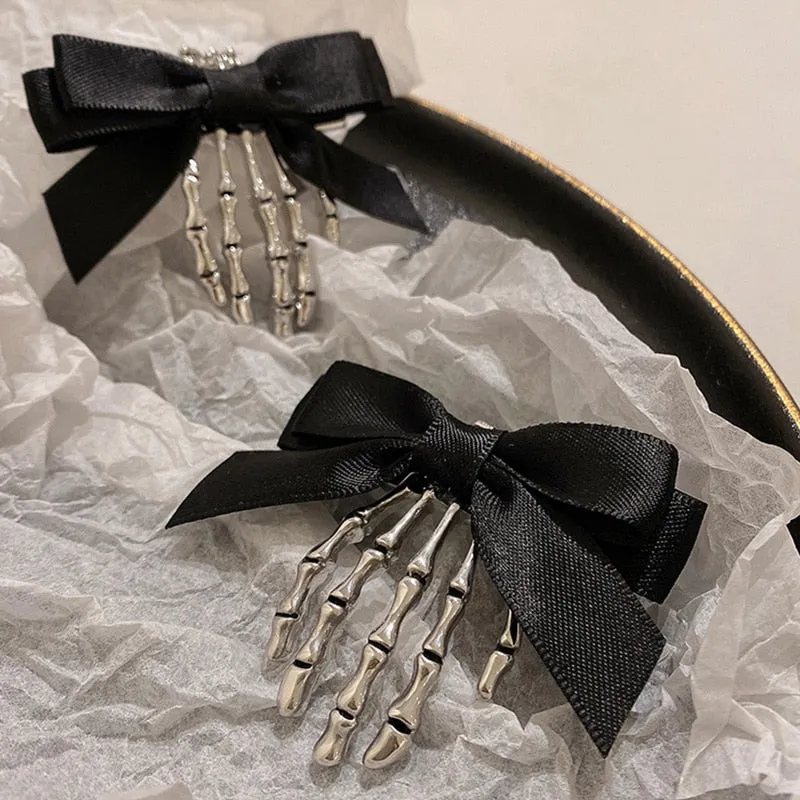 1 Pair Cute Halloween Bat Skeleton Spider Hair Accessory