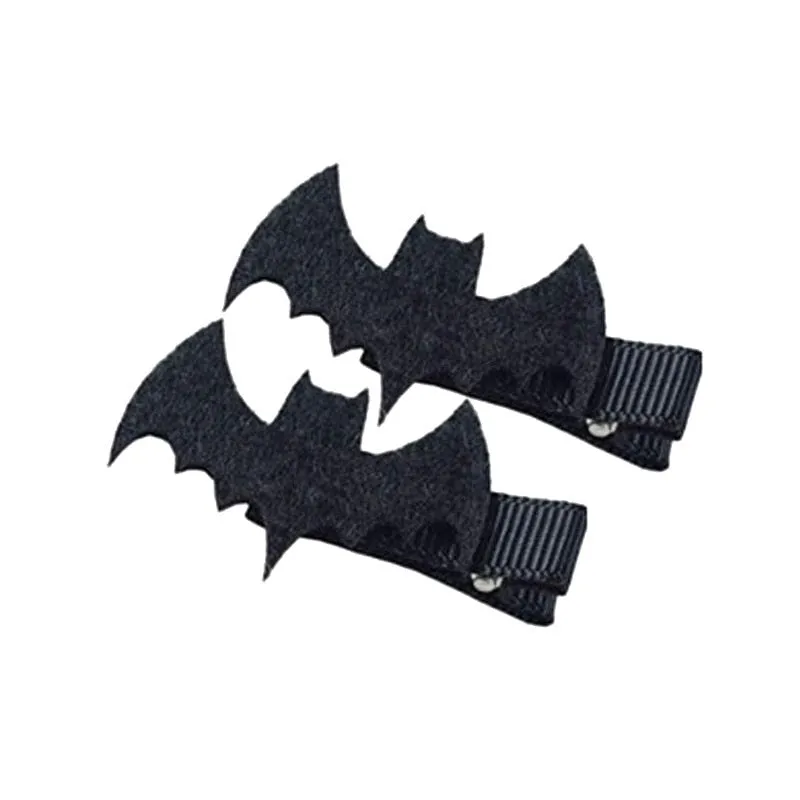 1 Pair Cute Halloween Bat Skeleton Spider Hair Accessory