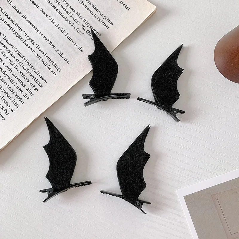 1 Pair Cute Halloween Bat Skeleton Spider Hair Accessory