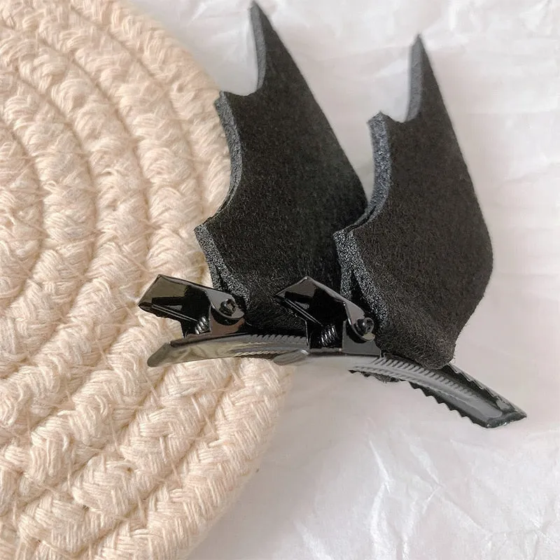 1 Pair Cute Halloween Bat Skeleton Spider Hair Accessory