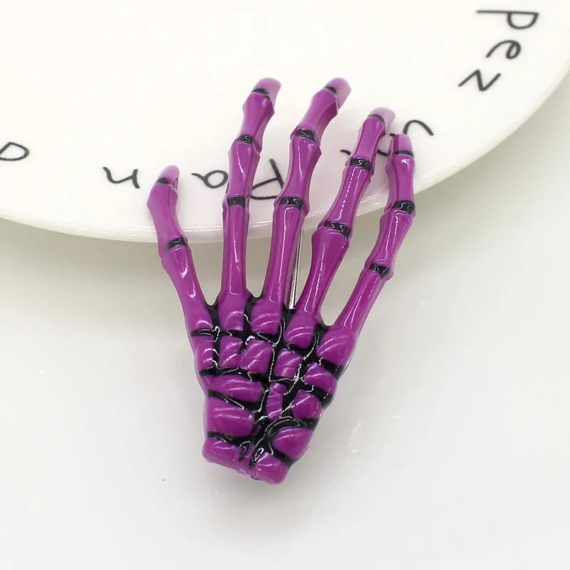 1 Pair Cute Halloween Bat Skeleton Spider Hair Accessory