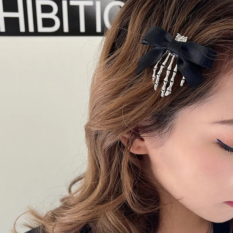 1 Pair Cute Halloween Bat Skeleton Spider Hair Accessory
