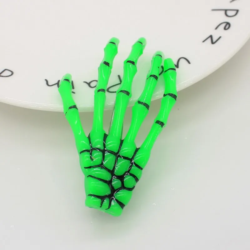 1 Pair Cute Halloween Bat Skeleton Spider Hair Accessory