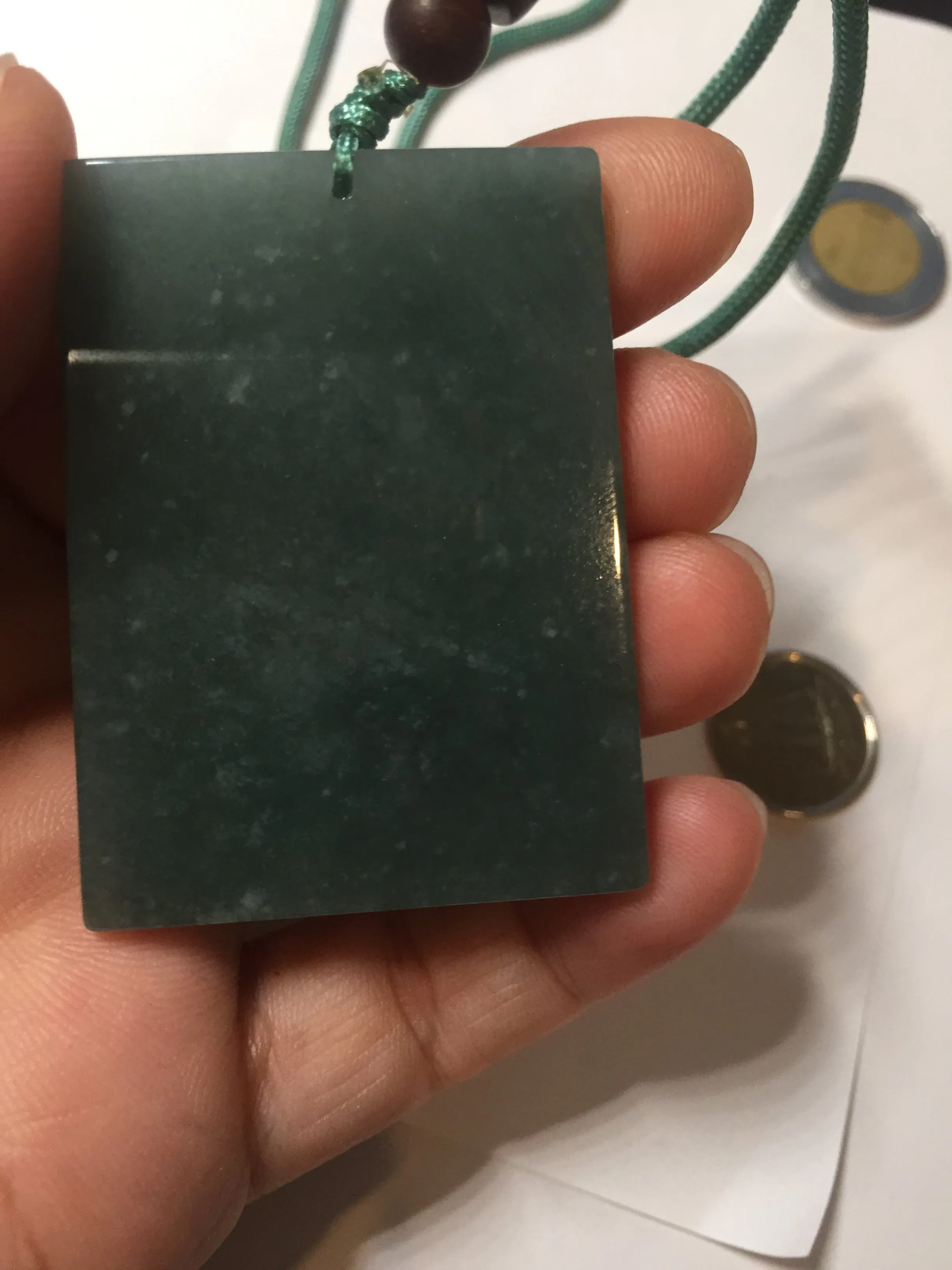 100% Natural type A green/blue/gray Guatemala jadeite Jade shadow carving buddha pendant necklace BP114