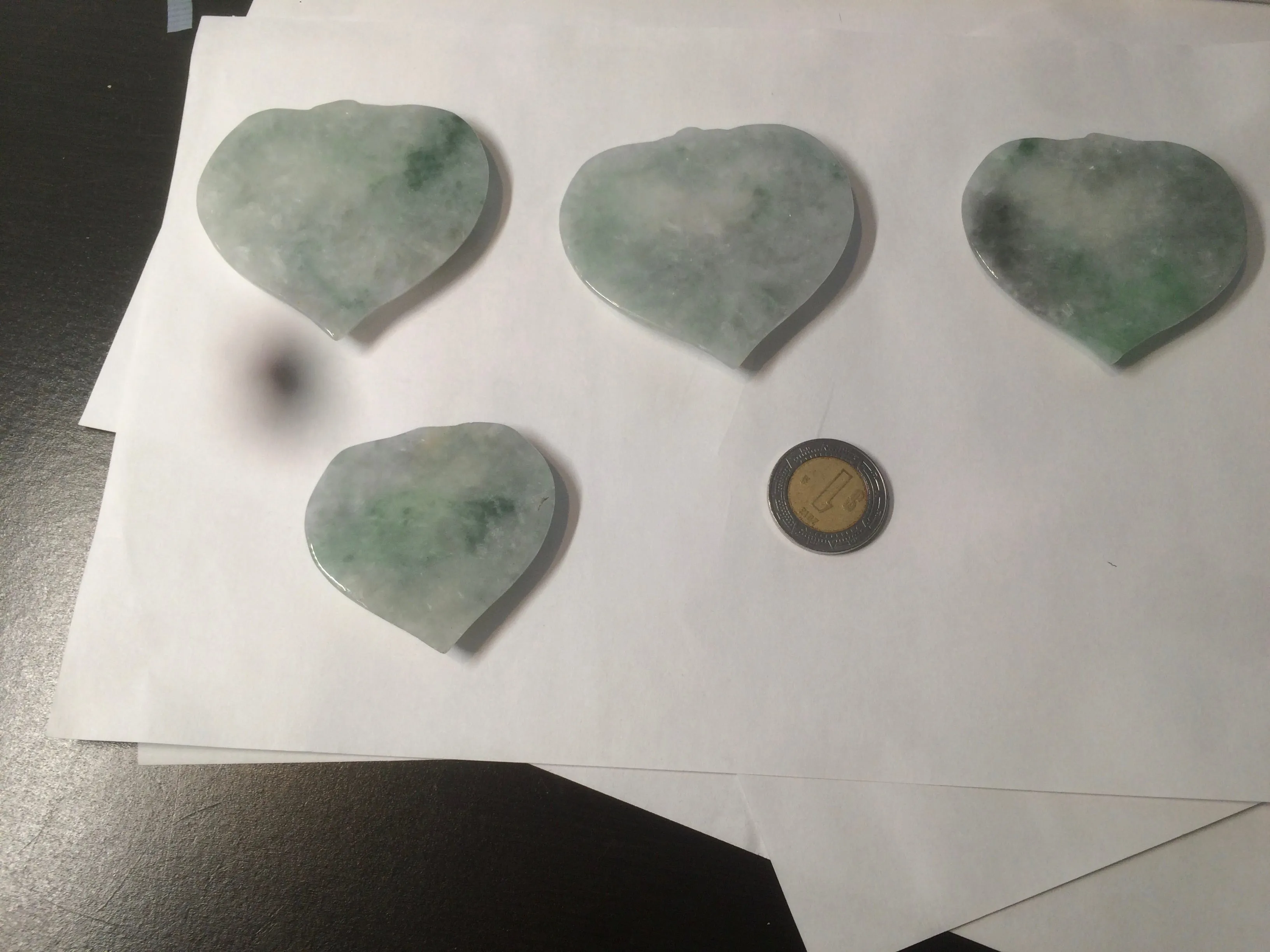 100% Natural type A light green/white concentric hearts/pinky promise(执子之手，与子偕老) jadeite Jade pendant necklace AZ74