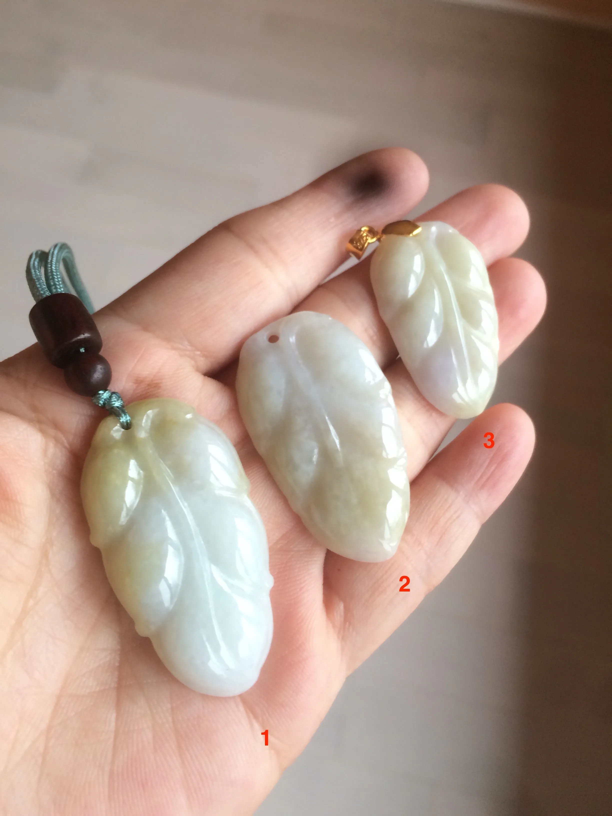 100% natural type A yellow/purple jadeite jade leaf pendant necklace group AQ58