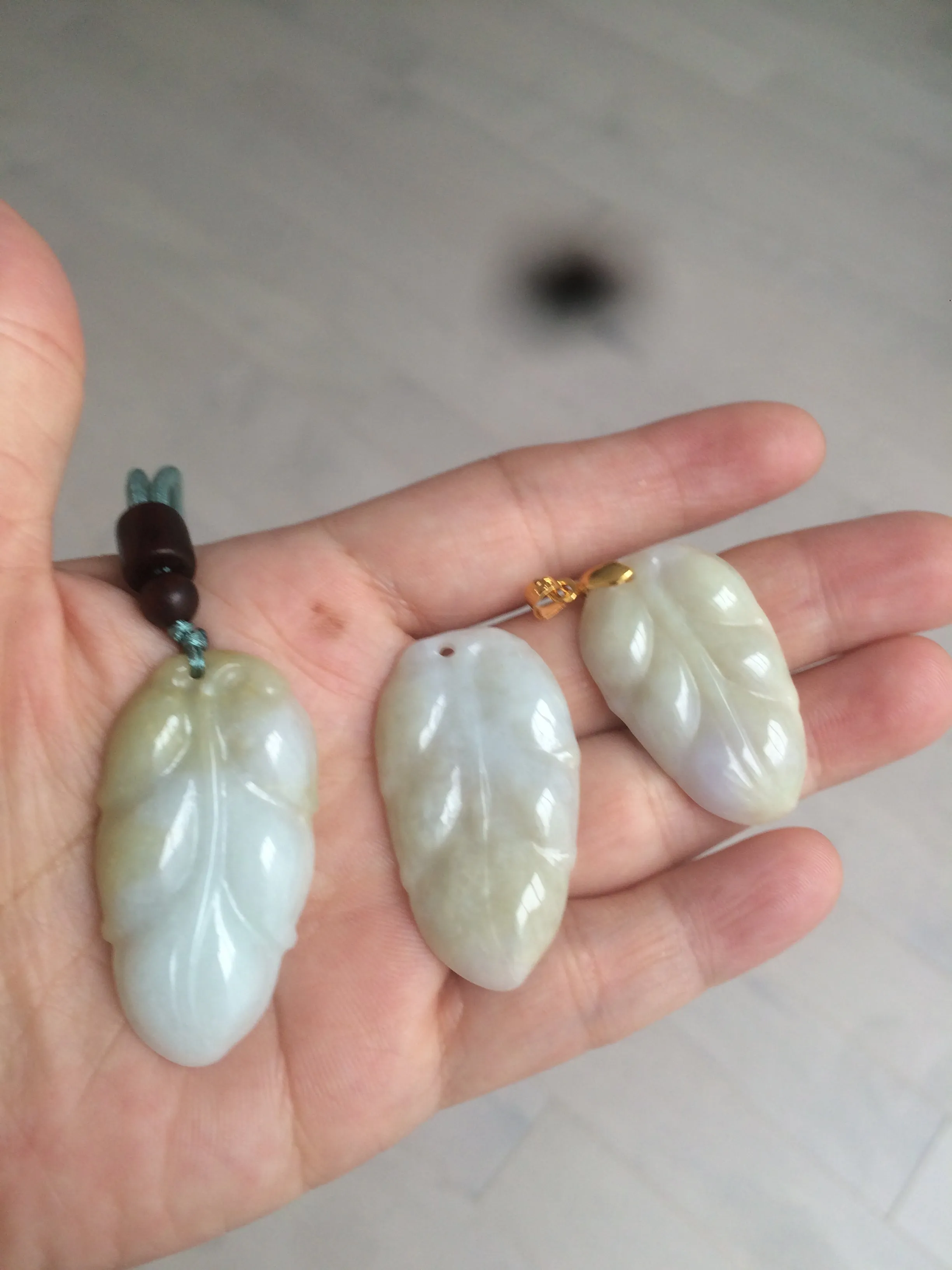 100% natural type A yellow/purple jadeite jade leaf pendant necklace group AQ58