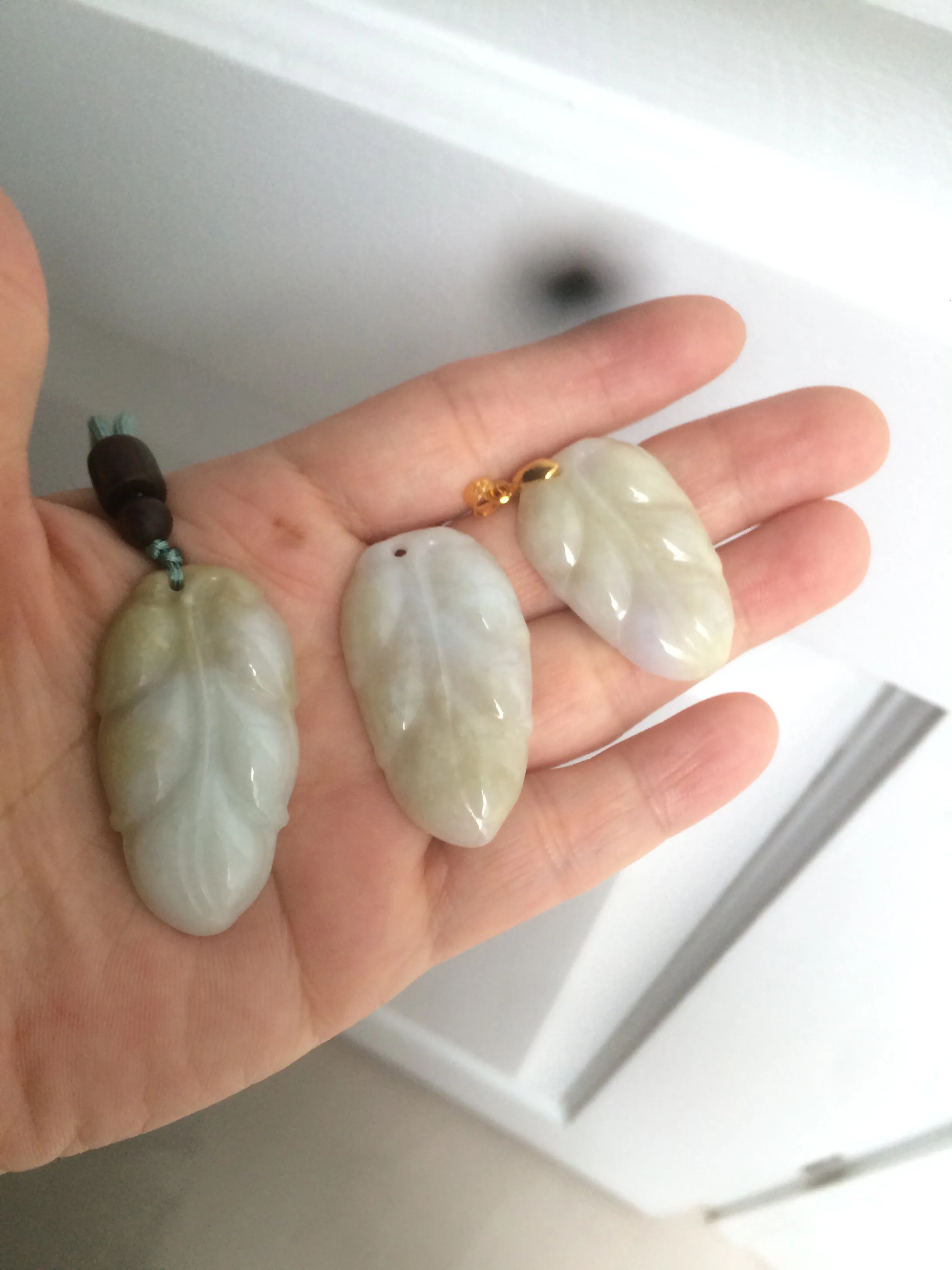 100% natural type A yellow/purple jadeite jade leaf pendant necklace group AQ58