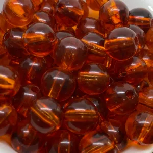 10mm Round Beads (25) - Cherry - Amber Look Vintage Beads