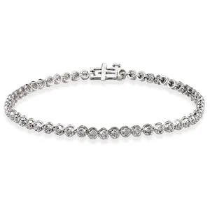 14K White Gold Diamond Tennis Bracelet TDW1.00cts