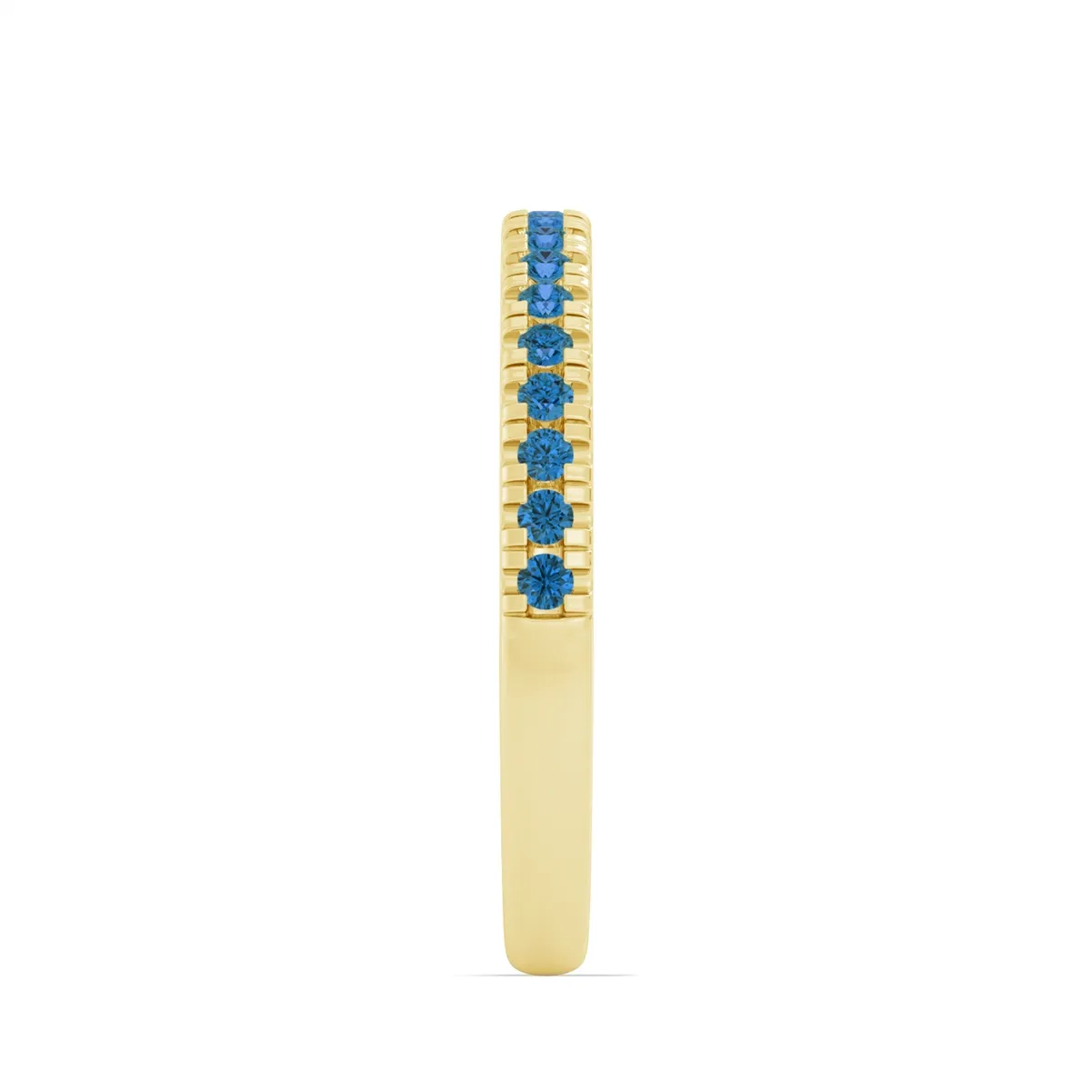 14K Yellow Gold Blue Topaz Band