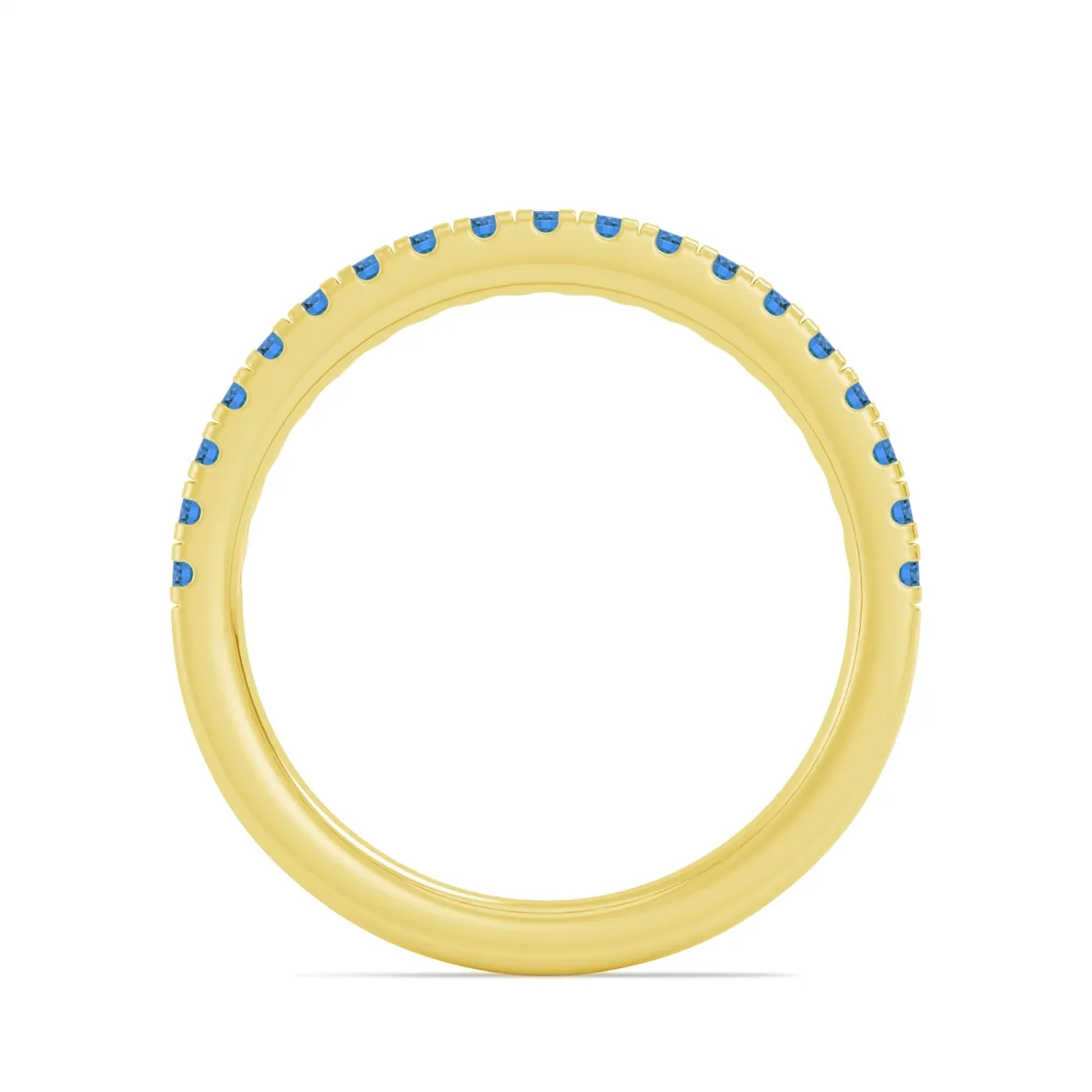 14K Yellow Gold Blue Topaz Band