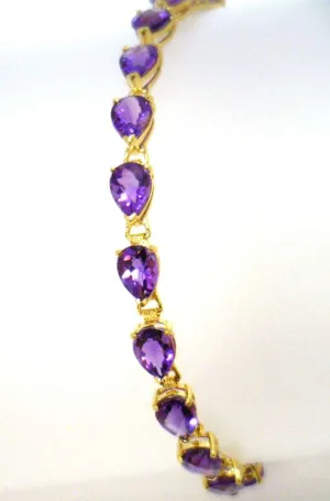 14kt yellow gold amethyst bracelet