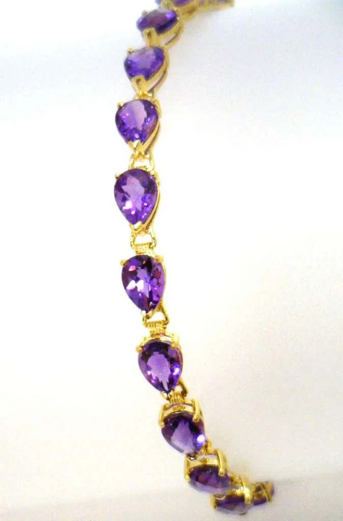 14kt yellow gold amethyst bracelet