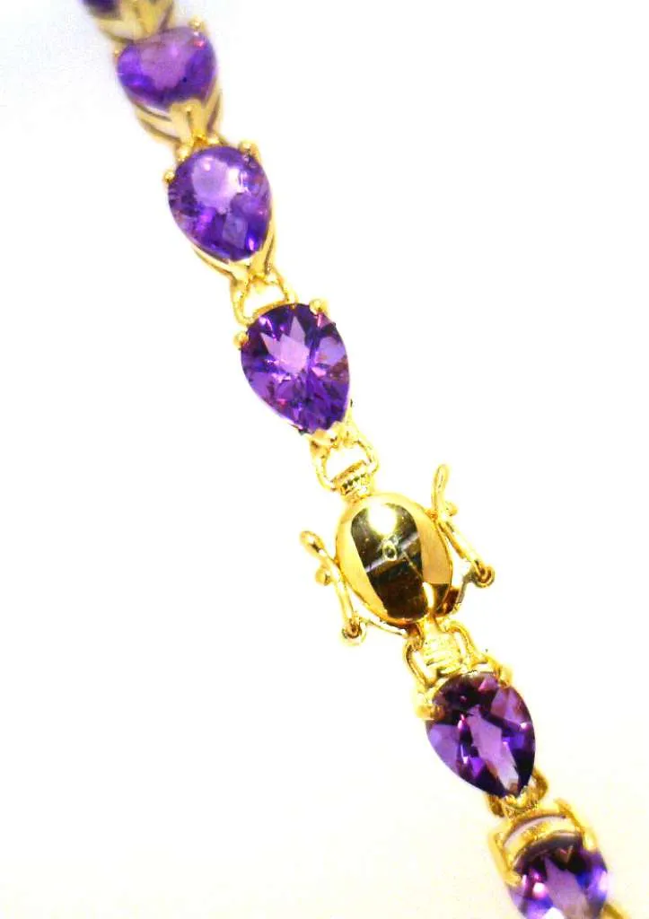 14kt yellow gold amethyst bracelet
