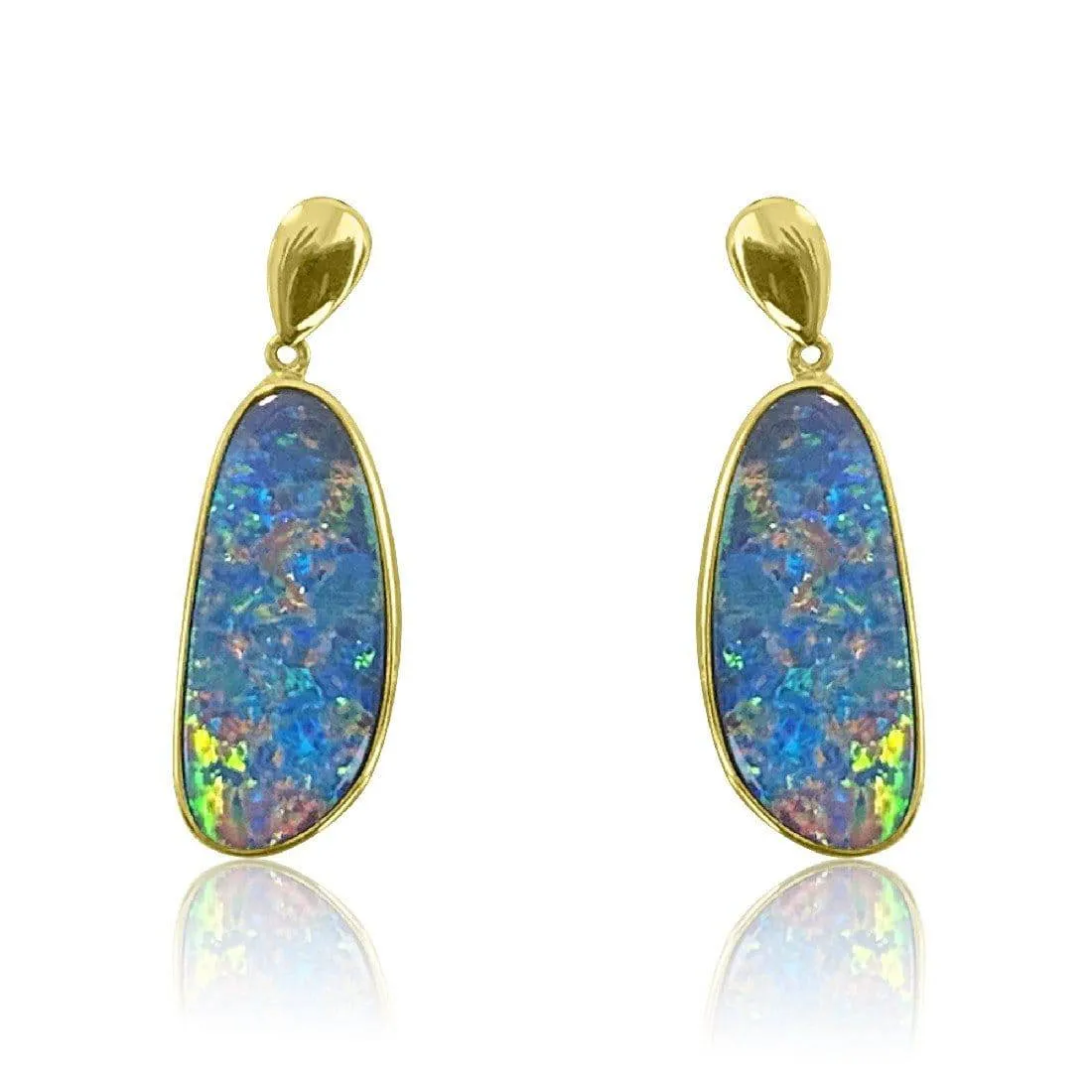 14kt Yellow Gold Opal dangling earrings