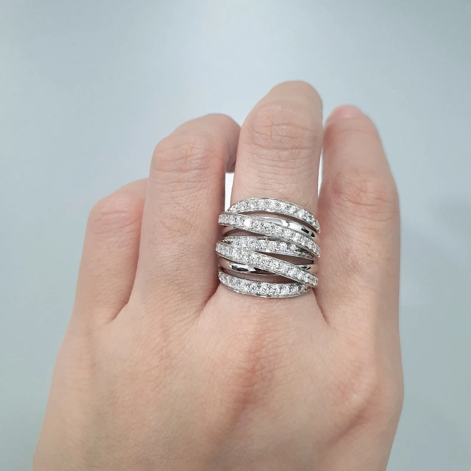 1.5ctw Overlap Diva Diamond Ring 14K Gold