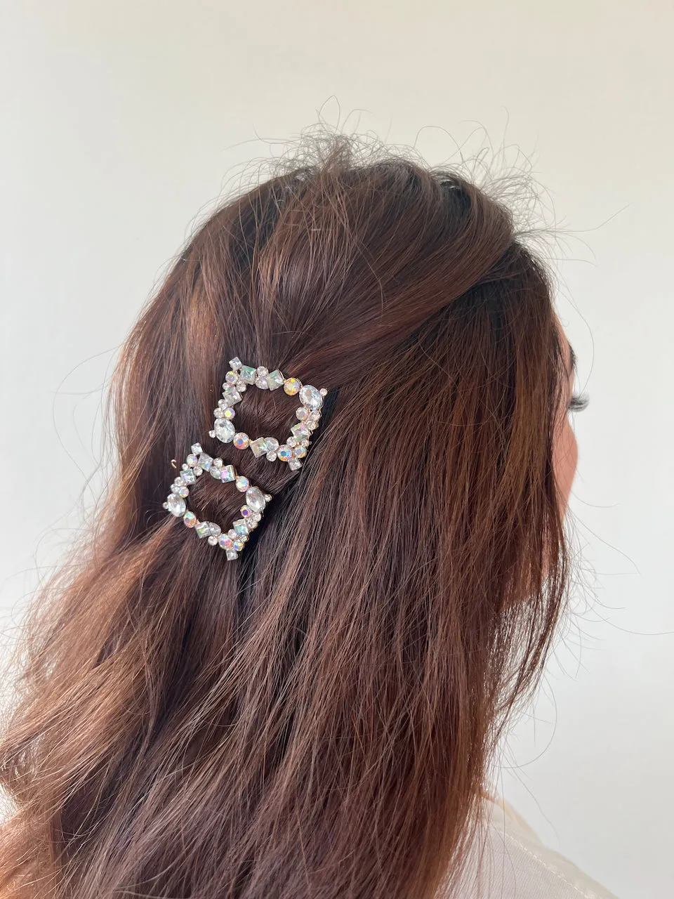 2pc Diamond Gems Barrette Hair Clip Set | Holiday
