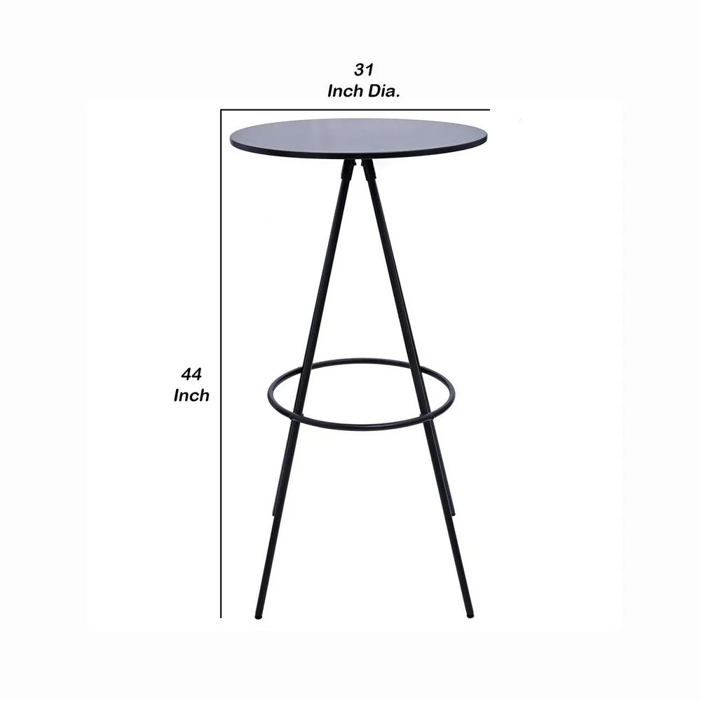 44 Inch Modern Bar Table, Hairpin Legs, Spacer, Composite Wood Surface By Casagear Home