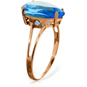 5 Carat 14K Solid Rose Gold Sensuality Blue Topaz Ring