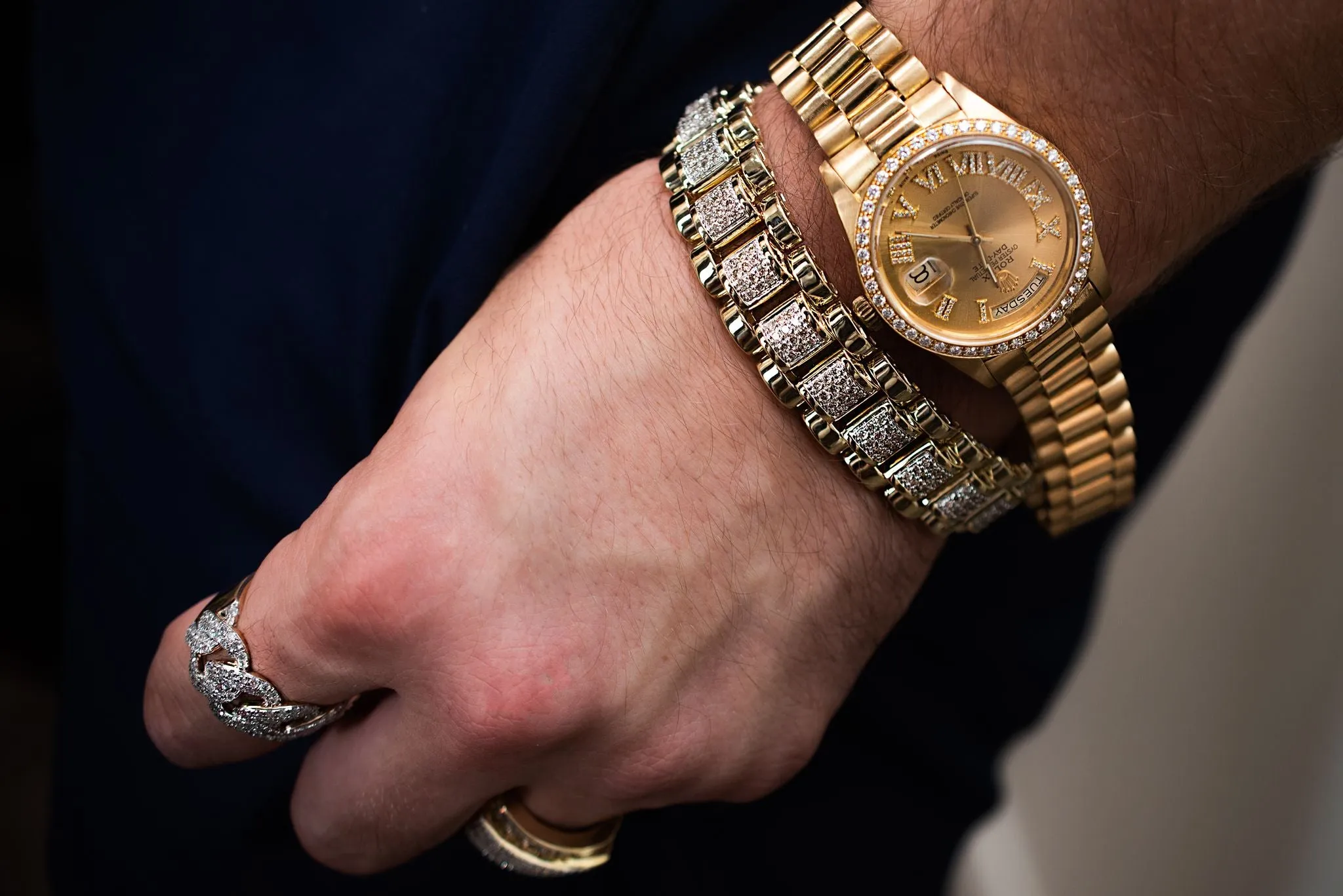 5.0 ctw watch style diamond bracelet