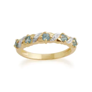 9 karat Gelbes Gold Topas & Diamant Ringe