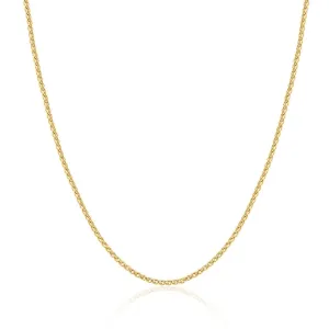 9ct Yellow Gold 1mm Round Diamond Cut Magic Wheat Link Adjustable 60cm Chain