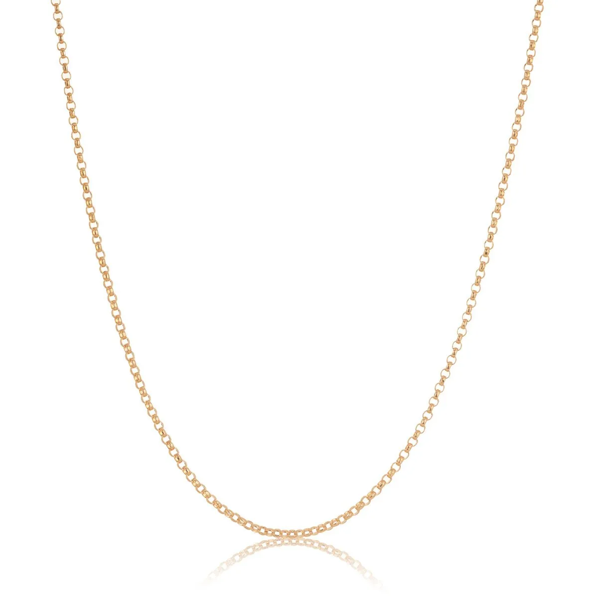 9ct Yellow Gold 45cm 1.5mm Diamond Cut Half Flat Round Wire Forzatina Cable Chain