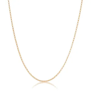 9ct Yellow Gold 45cm 1.5mm Diamond Cut Half Flat Round Wire Forzatina Cable Chain