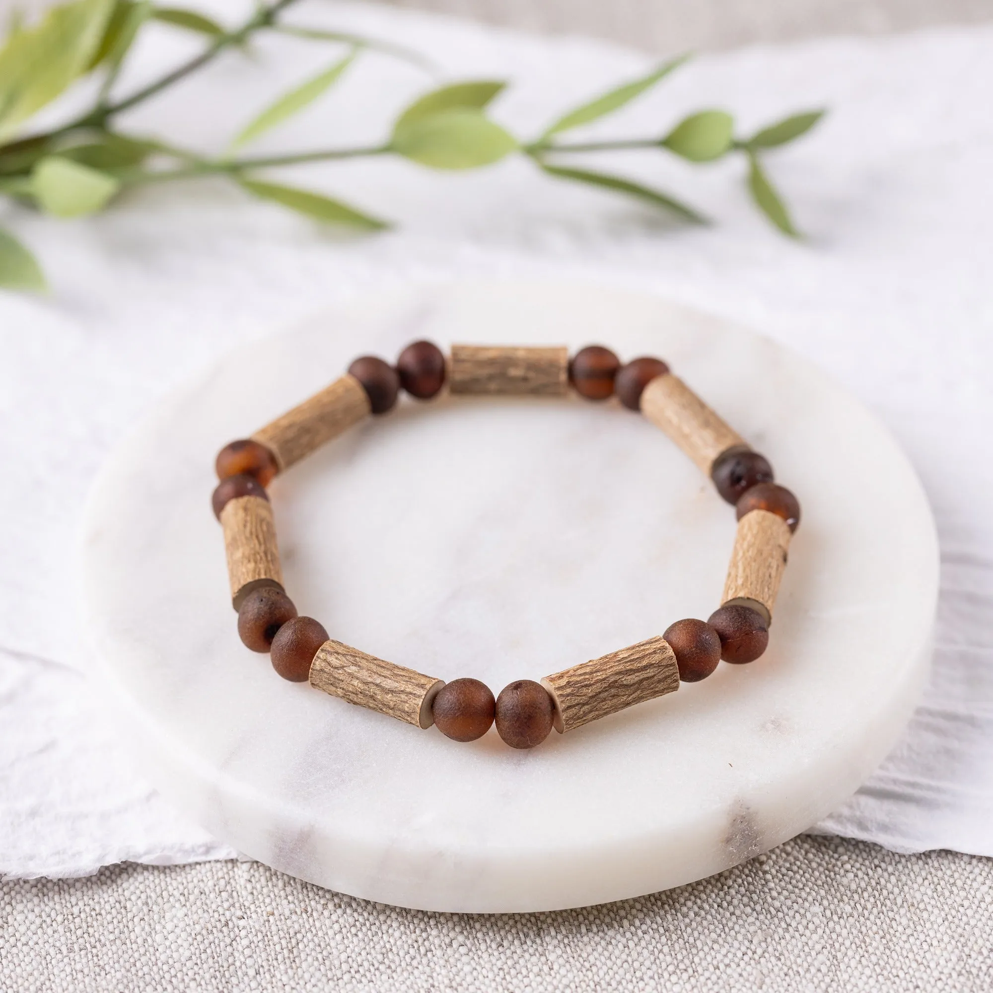 Adults | Raw Cherry Amber   Hazelwood Bracelet