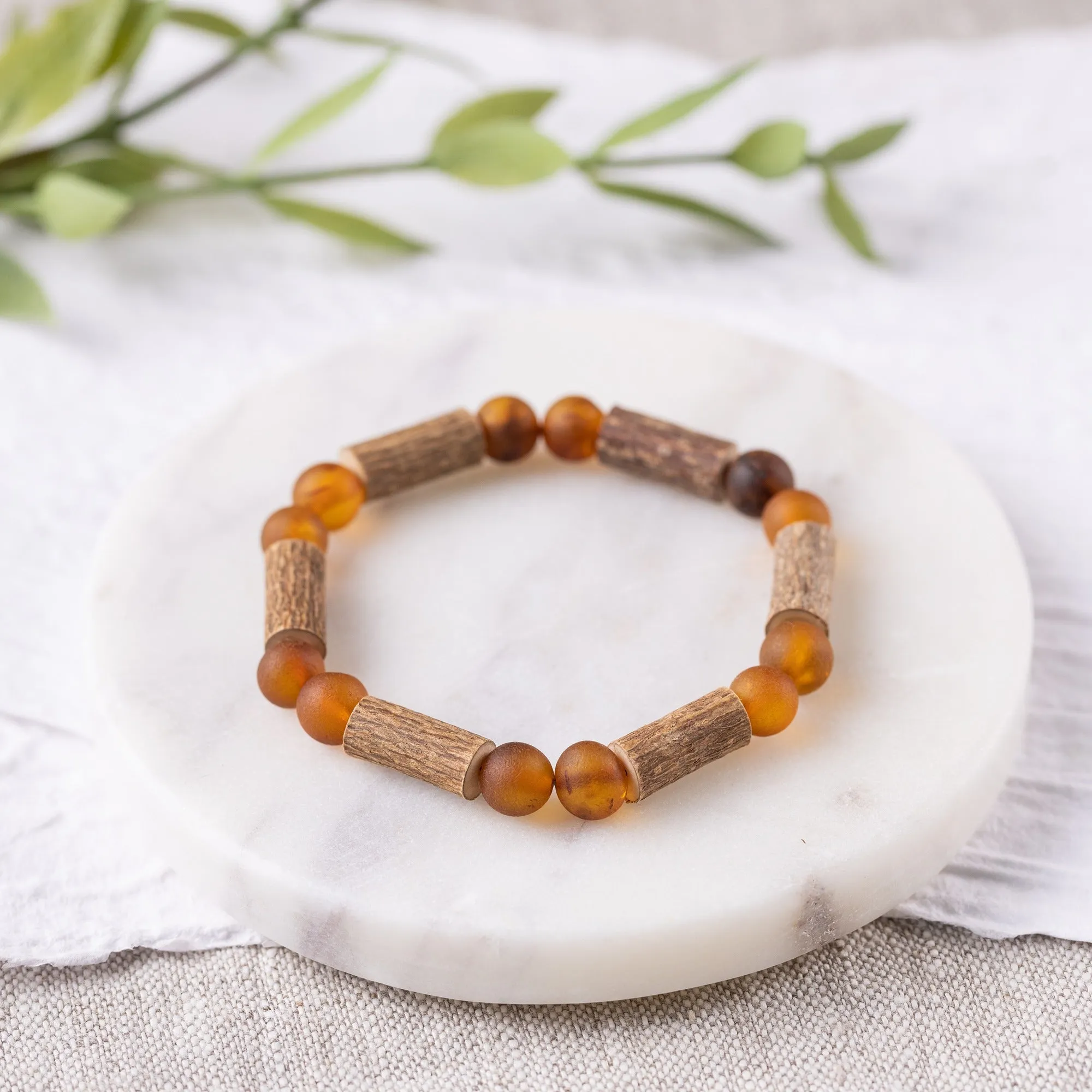Adults | Raw Cognac Amber   Hazelwood Bracelet
