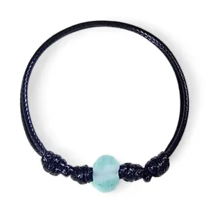 African Glass Seafoam Bead Bracelet