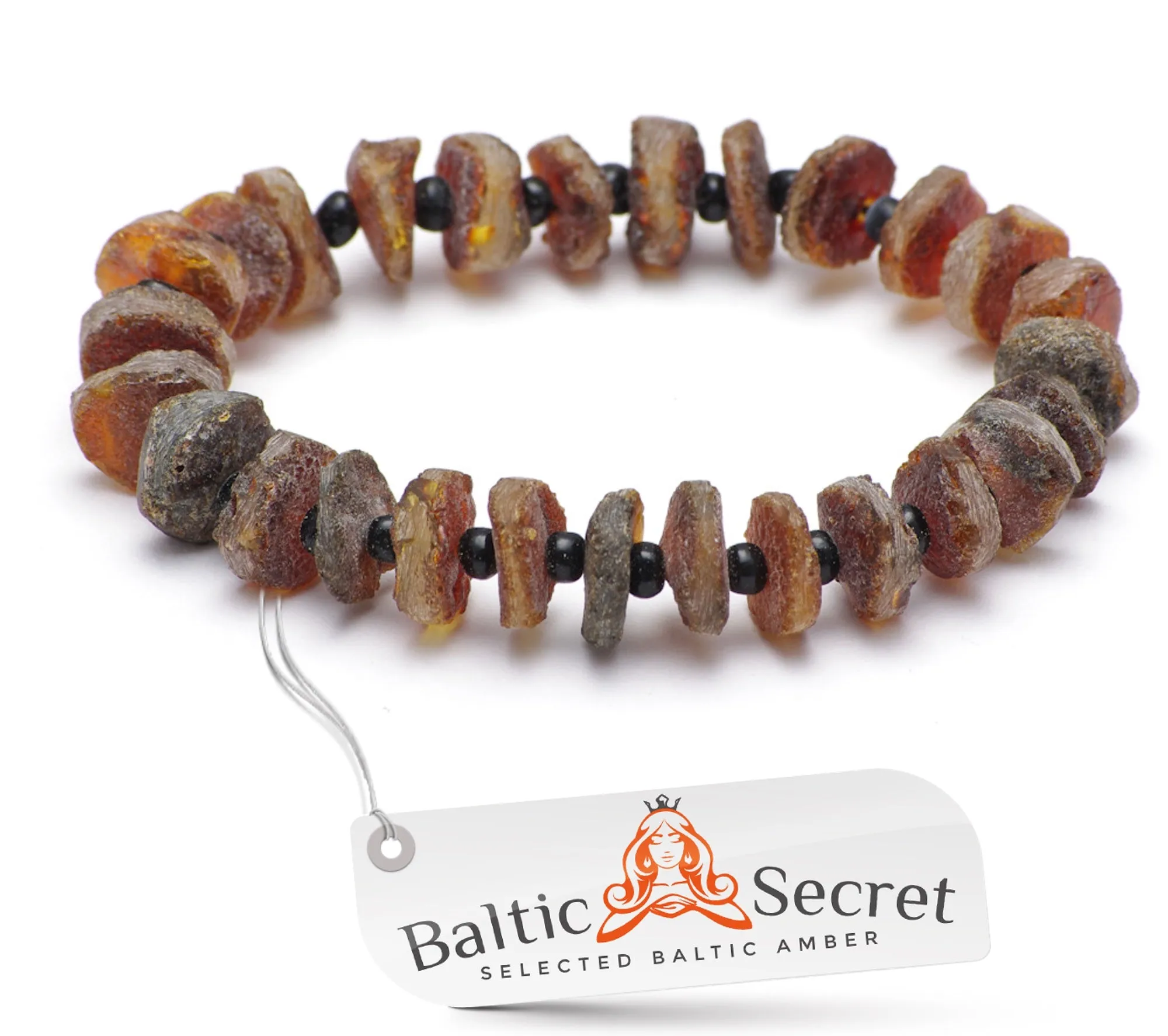 AMBER NECKLACE & BRACELET FOR HIM  - RAW COGNAC BEADS