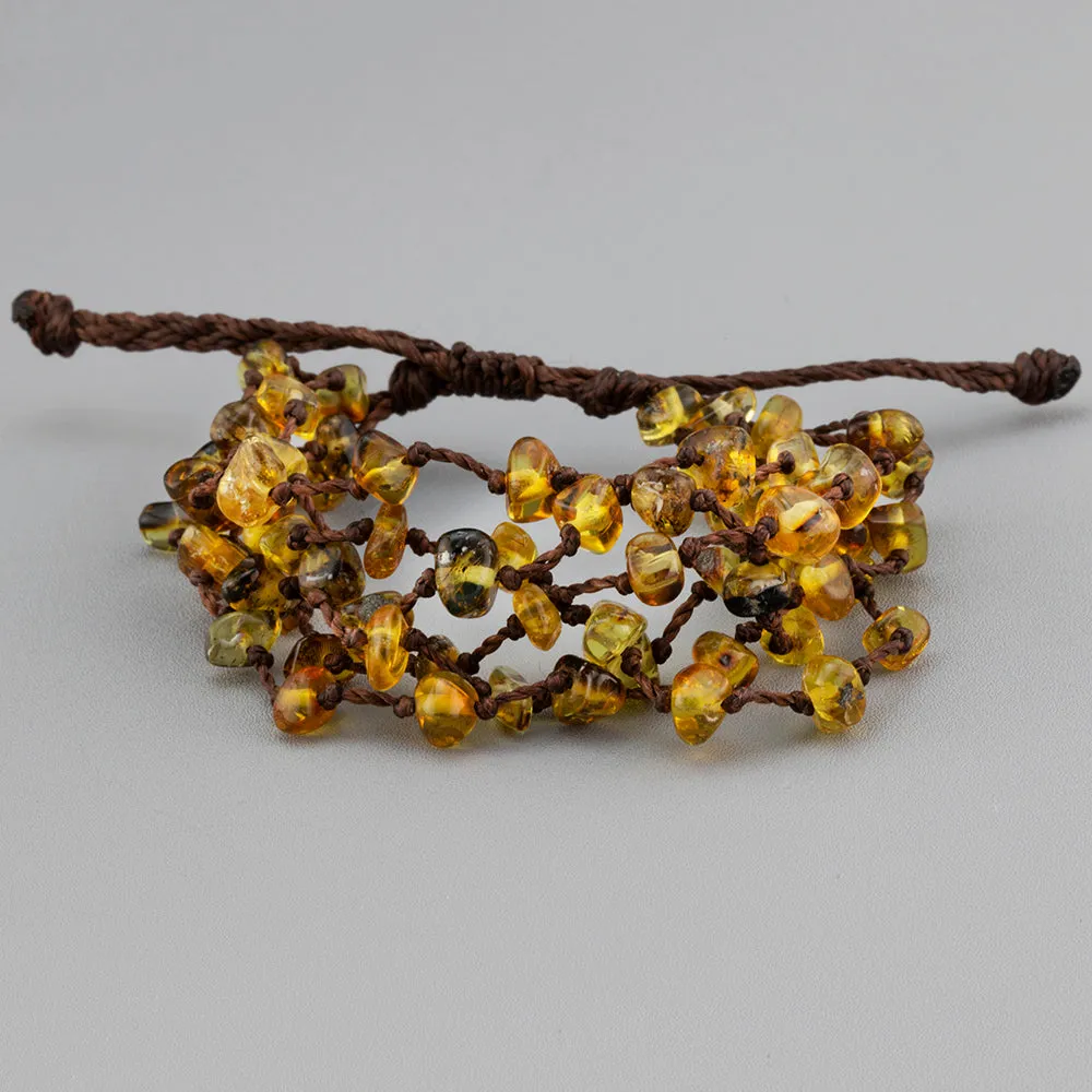 Amber Waterfall Statement Necklace Set