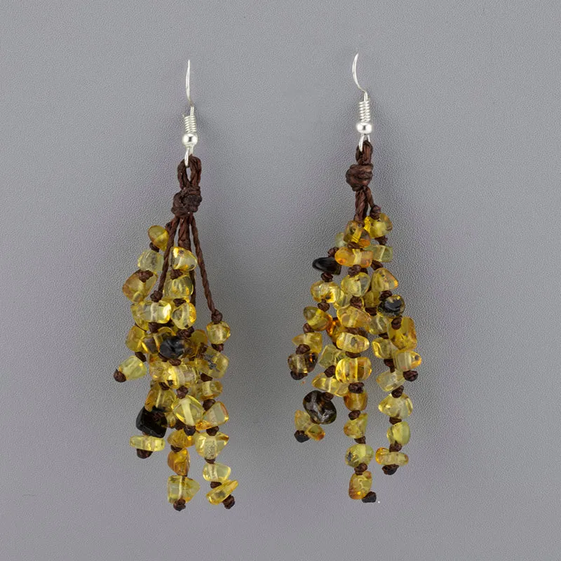 Amber Waterfall Statement Necklace Set