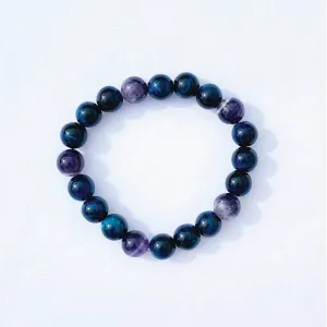 Amethyst and Blue Tigers Eye Bracelet