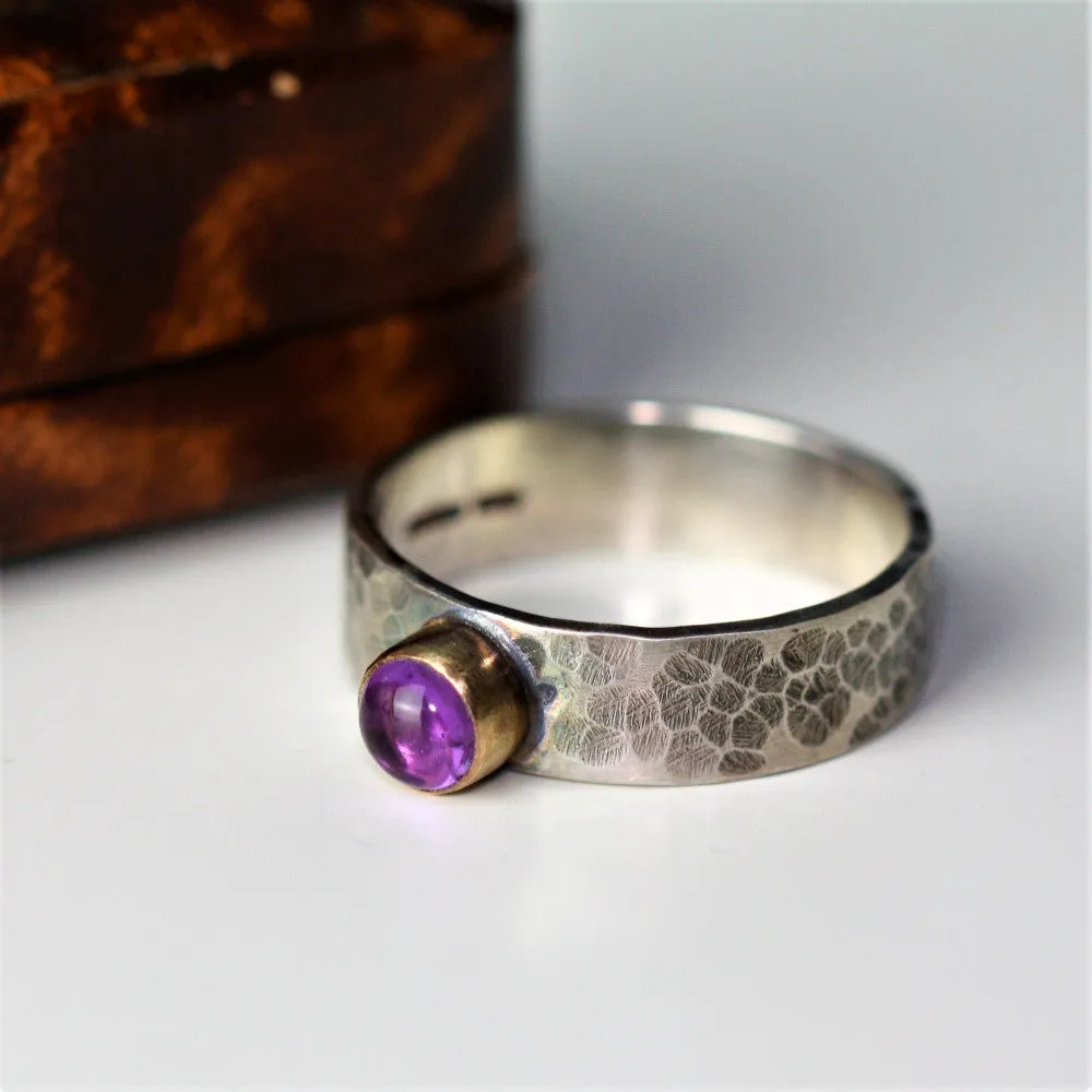 Amethyst Blossom Wide Ring