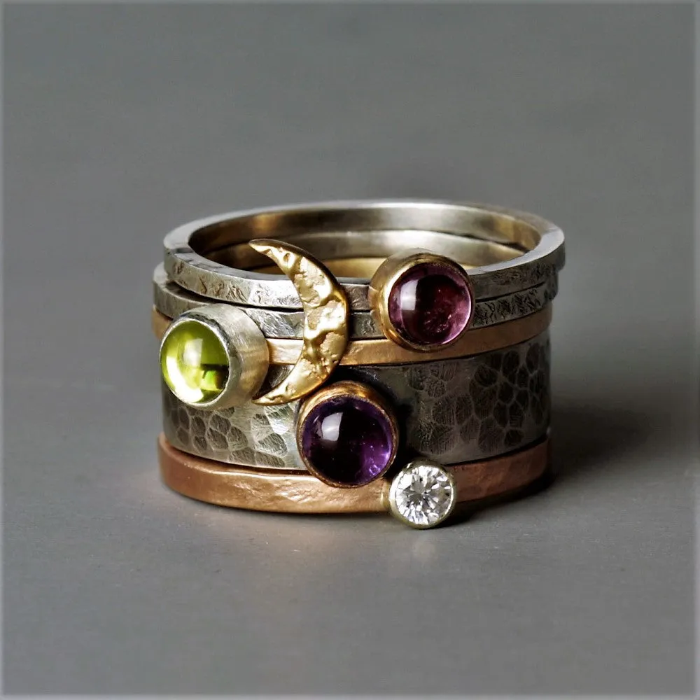 Amethyst Blossom Wide Ring
