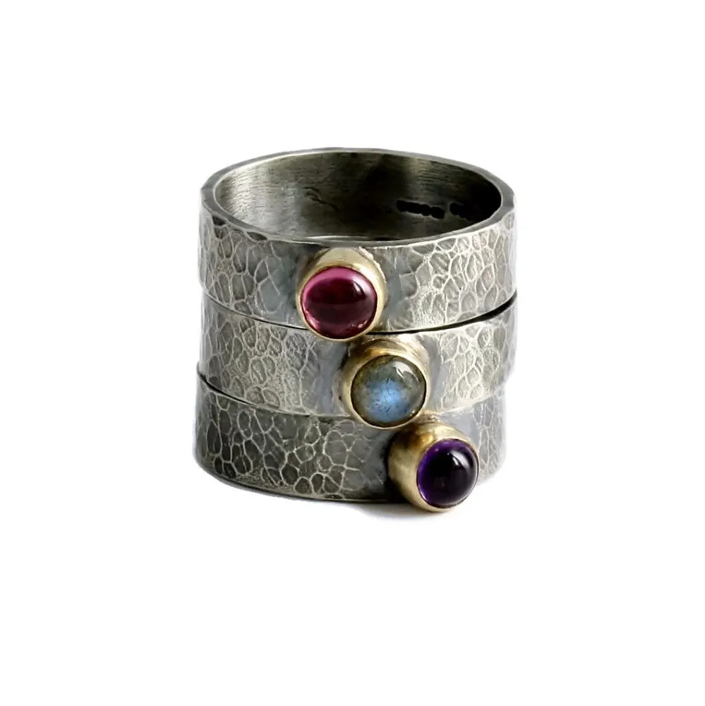 Amethyst Blossom Wide Ring