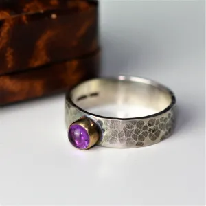 Amethyst Blossom Wide Ring