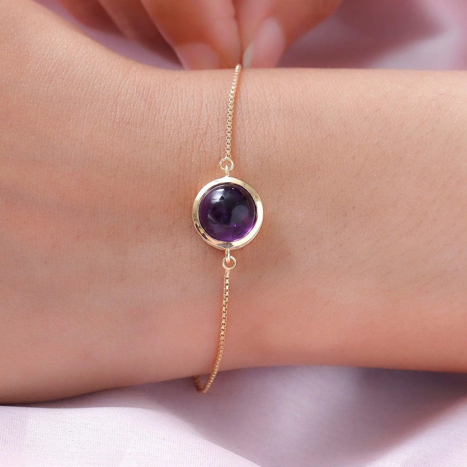 Amethyst Bracelet |  Crown Chakra Bracelet | 925 Sterling Silver Bracelet | Bracelet for Women | Gift for her