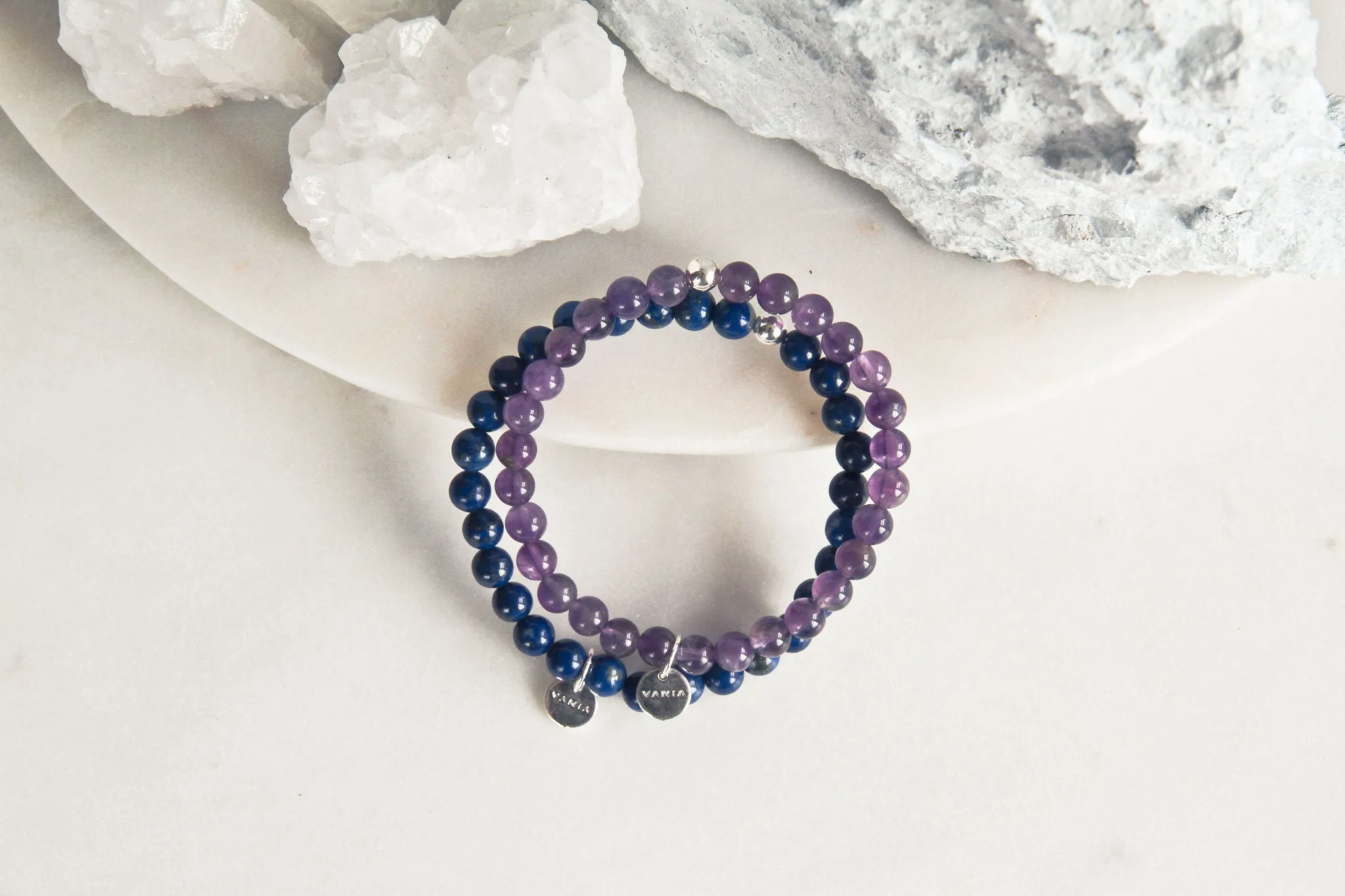 Amuleto Amethyst - 6mm Bracelet - Silver