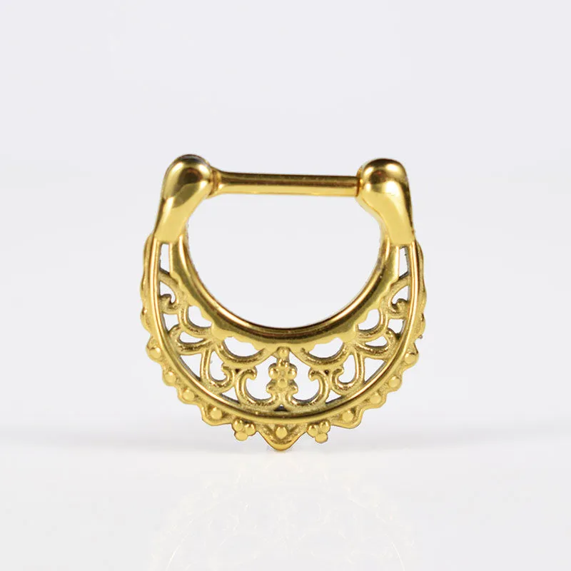 Anodised Gold Filigree Septum Clicker