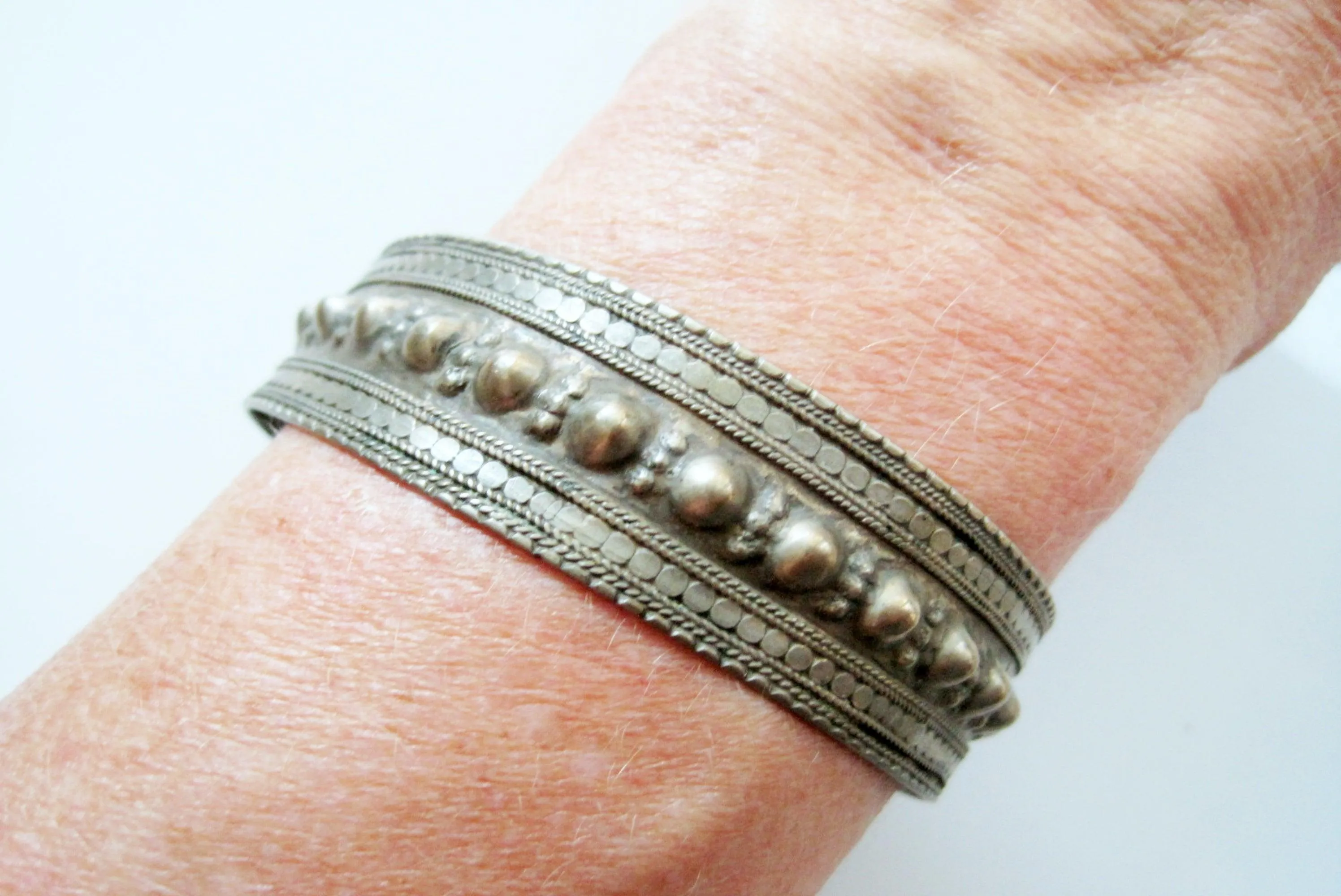 Antique Silver Late Ottoman Chickpea Bracelet