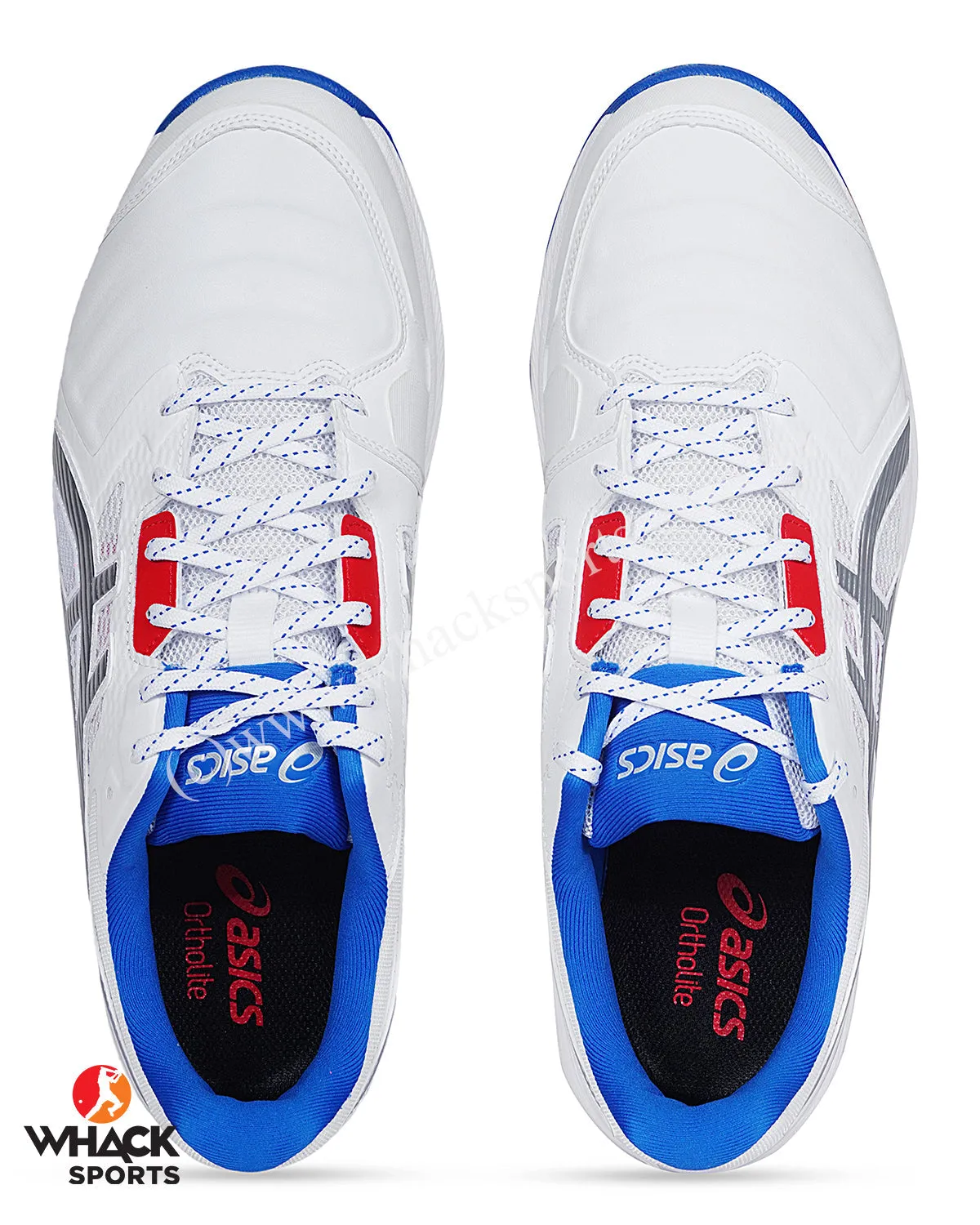ASICS Gel Gully 7 Cricket Shoes - Steel Spikes - White/Pure Silver