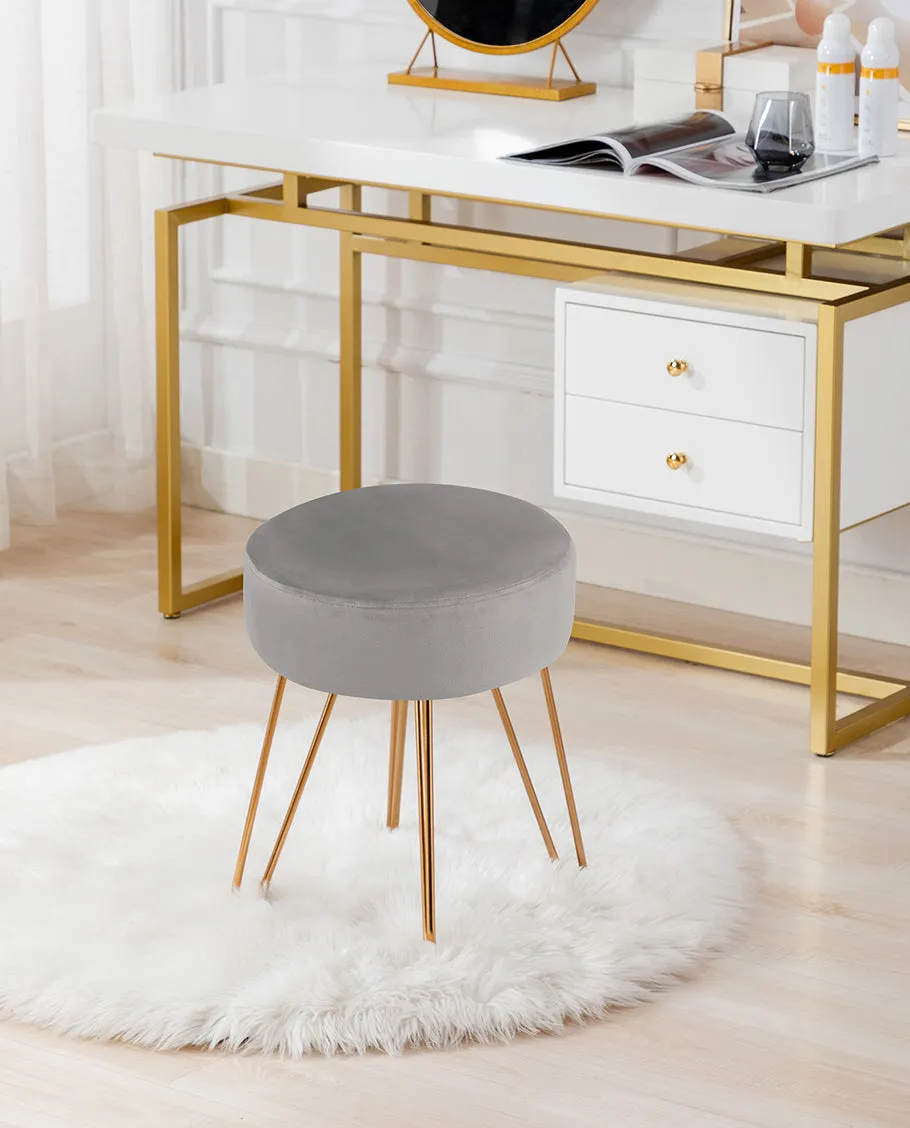 Atlanta Round Velvet Vanity Stool