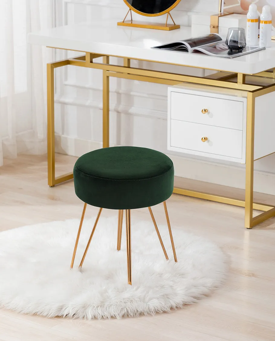 Atlanta Round Velvet Vanity Stool