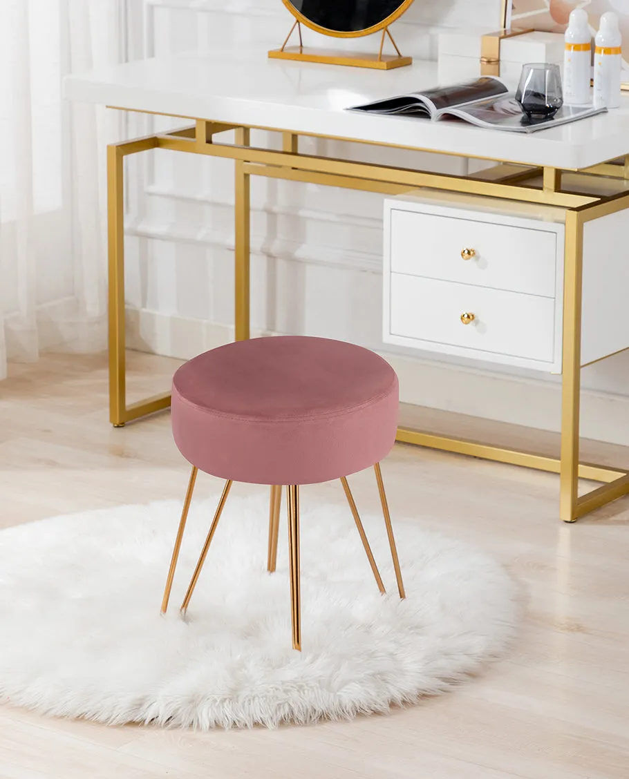 Atlanta Round Velvet Vanity Stool