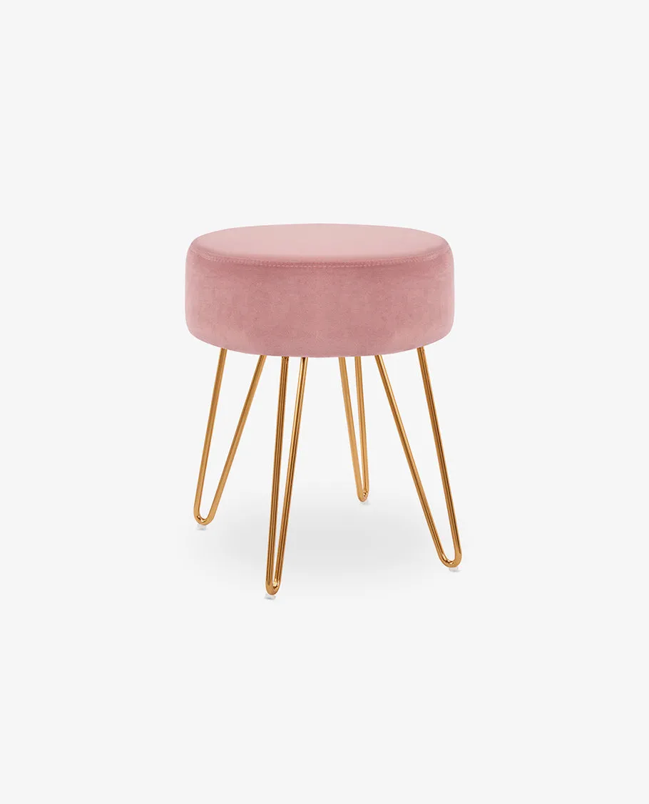 Atlanta Round Velvet Vanity Stool