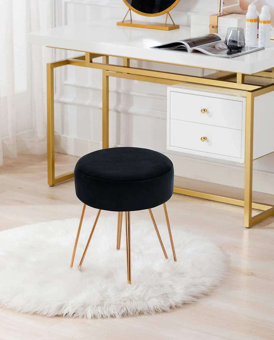 Atlanta Round Velvet Vanity Stool